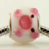 pig murano glass large hole beads for fit charms bracelets pink