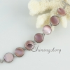 pink oyster sea shell rhinestone tennis bracelets round oval wrap bracelets mother of pearl jewelry design B