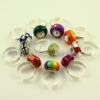 polymer clay large hole beads free size finger rings jewelry assorted