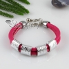 pu charm wristbands multi layer buckle bracelets unisex red