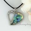 rainbow abalone sea shell rhinestone olive oval heart round openwork patchwork necklaces with pendants design A