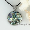 rainbow abalone sea shell rhinestone olive oval heart round openwork patchwork necklaces with pendants design C
