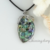 rainbow abalone sea shell rhinestone olive oval heart round openwork patchwork necklaces with pendants design D