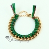 rainbow color brazil friendship wrap bracelets cotton cord gold plated snake chain woven bracelet jewelry design C