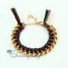 rainbow color brazil friendship wrap bracelets cotton cord gold plated snake chain woven bracelet jewelry design G