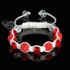 rhinestone and crystal beads macrame bracelets white cord design B