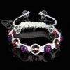 rhinestone and crystal beads macrame bracelets white cord design C
