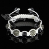 rhinestone and crystal beads macrame bracelets white cord design E