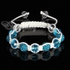 rhinestone and crystal beads macrame bracelets white cord design F