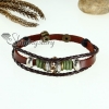 rhinestone charm genuine leather wrap bracelets design A