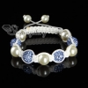 rhinestone disco ball pave beads macrame bracelets white cord design F