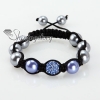 rhinestone glitter ball pave beads and pearl macrame bracelets design D