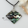 rhombus patchwork seawater rainbow abalone shell mother of pearl necklaces pendants design D