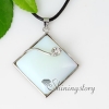 rhombus semi precious stone amethyst glass opal and crystal rhinestone necklaces pendants design A