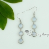 rose quartz amethyst agate glass opal turquoise dangle earrings round design D