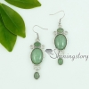rose quartz tiger's-eye amethyst agate glass opal jade dangle earrings openwork oval design E