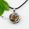 round dragon agate tigereye opal amethyst jade semi precious stone necklaces pendants design B