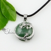 round dragon agate tigereye opal amethyst jade semi precious stone necklaces pendants design G