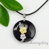 round flower jade rose quartz turquoise semi precious stone necklaces pendants design D
