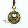 round genuine leather copper necklaces with pendants design B