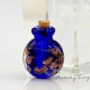 round glitter murano glass hand craft lampwork glassperfume vialsnecklace urnsnecklace urn for ashes design D