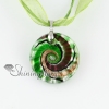 round glitter swirled pattern lampwork glass pendants necklaces design B