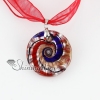 round glitter swirled pattern lampwork glass pendants necklaces design D