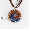 round glitter swirled pattern lampwork glass pendants necklaces design A