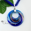 round glitter swirled pattern lampwork murano italian venetian handmade glass necklaces pendants blue