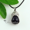 round owl glass opal amethyst tiger's-eye agate natural semi precious stone necklaces pendants design A