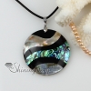 round patchwork sea water rainbow abalone black oyster shell mother of pearl necklaces pendants design A