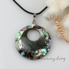round patchwork seawater rainbow abalone black oyster shell mother of pearl necklaces pendants jewelry design B