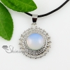 round rose quartz glass opal amethyst semi precious stone necklaces pendants design B