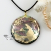 round sea water black oyster shell mother of pearl necklaces pendants with leather necklaces jewelry design A