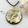 round sea water black oyster shell mother of pearl necklaces pendants with leather necklaces jewelry design C