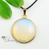 round turquoise rose quartz amethyst glass opal natural semi precious stone necklaces pendants design D