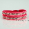 shining blingbling crystal rhinestone double layer wrap slake bracelets mix color design E