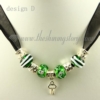 silver charms necklaces with european murano glass beads design D