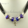 silver charms necklaces with european murano glass beads design F