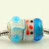snow man lampwork glass beads for fit charms bracelets light blue
