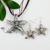 star fish glitter with lines lampwork murano italian venetian handmade glass pendants and earrings design E