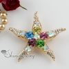 starfish colorful rhinestone scarf brooch pin jewelry design B