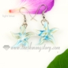 starfish lines lampwork murano glass earrings jewelry light blue