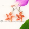 starfish lines lampwork murano glass earrings jewelry red