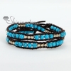 stone with silver bead beaded leather wrap bracelets design F
