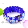 stretch foil lampwork murano glass beads bracelets jewelry blue