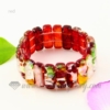 stretch foil lampwork murano glass beads bracelets jewelry red