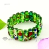 stretch foil lampwork murano glass beads bracelets jewelry green