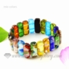 stretch foil lampwork murano glass beads bracelets jewelry rainbow