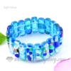 stretch foil lampwork murano glass beads bracelets jewelry light blue